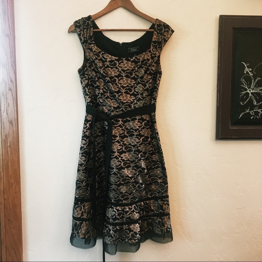 Gold and black dress